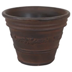 Sunnydaze Decor Sunnydaze Indoor/Outdoor Patio, Garden, Or Porch Weather-Resistant Double-Walled Laurel Flower Pot Planter - 13" - Rust Finish -Furniture GUEST f645af68 7250 428b afb1 c352a4eae2b9