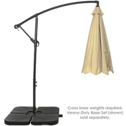 Sunnydaze Decor Sunnydaze Outdoor Steel Offset Cantilever Pool Patio Umbrella With Crank And Cross Base - 10' -Furniture GUEST f6692bc6 85ae 44f7 9e46 2e2a8954b90b