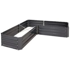 Sunnydaze Decor Sunnydaze Outdoor Galvanized Steel L-Shaped Raised Garden Bed For Plants, Vegetables, And Flowers - 59.5" -Furniture GUEST f6c2c250 352c 4367 91a7 ad81182a592c