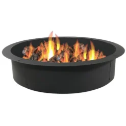 Sunnydaze Decor Sunnydaze Outdoor Heavy-Duty Steel Portable Above Ground Or In-Ground Round Fire Pit Liner Ring - Black -Furniture GUEST f7c653df 9597 47f7 9a9a 9bfaae23a2b5