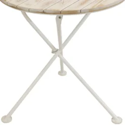 Sunnydaze Decor Sunnydaze Indoor/Outdoor French Country Chestnut Wood Folding Round Bistro Table - 28"- White -Furniture GUEST f7d534dc cc0b 4909 9e4b c8ab84b7e12c