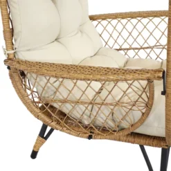 Sunnydaze Decor Sunnydaze Shaded Comfort Wicker Outdoor Egg Chair With Legs - 56.5" H -Furniture GUEST f82a310b 0f3e 4b43 a742 bde4011604e3