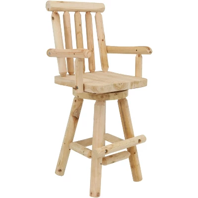 Sunnydaze Decor Sunnydaze Unfinished Fir Wood Log Cabin Style Rustic Swivel Bar Stool 13 Sunnydaze Decor Sunnydaze Unfinished Fir Wood Log Cabin Style Rustic Swivel Bar Stool - Image 11