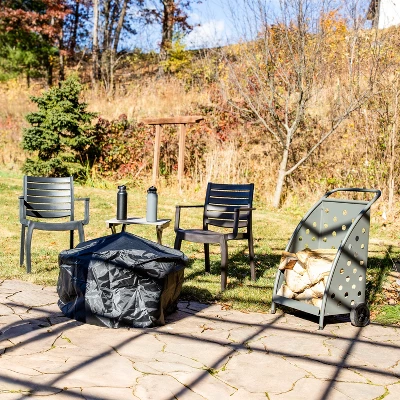 Sunnydaze Decor Sunnydaze Powder-Coated Steel Log Cart - 34" H - Gray 11 Sunnydaze Decor Sunnydaze Powder-Coated Steel Log Cart - 34" H - Gray - Image 9