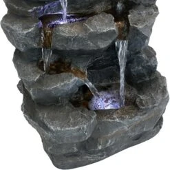Sunnydaze Decor Sunnydaze 24"H Electric Polyresin Grotto Falls Outdoor Water Fountain With LED Lights -Furniture GUEST fbb4405b 857e 4950 9a03 09f7e4a49e97