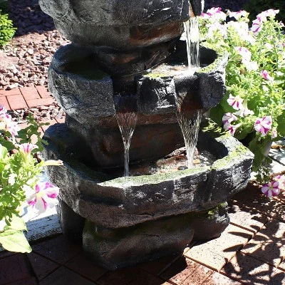 Sunnydaze Decor Sunnydaze 31"H Electric Polyresin And Fiberglass Large Rock Quarry Waterfall Outdoor Water Fountain With LED Lights 5 Sunnydaze Decor Sunnydaze 31"H Electric Polyresin And Fiberglass Large Rock Quarry Waterfall Outdoor Water Fountain With LED Lights - Image 3