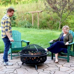 Sunnydaze Decor Sunnydaze Outdoor Camping Or Backyard Round Crossweave Cut Out Fire Pit With Spark Screen, Log Poker, And Cover - 36" 15 Sunnydaze Decor Sunnydaze Outdoor Camping Or Backyard Round Crossweave Cut Out Fire Pit With Spark Screen, Log Poker, And Cover - 36" -Furniture GUEST fdad4188 1048 42ce 9f5e b6a420d9ef55