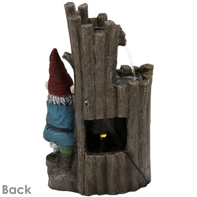 Sunnydaze Decor Sunnydaze 17"H Electric Polyresin Resting Gnome By Tiered Logs Outdoor Water Fountain With LED Light 8 Sunnydaze Decor Sunnydaze 17"H Electric Polyresin Resting Gnome By Tiered Logs Outdoor Water Fountain With LED Light - Image 6