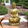 Sunnydaze Decor Sunnydaze 36"H Electric Fiberglass Relaxed Buddha Outdoor Water Fountain With LED Light -Furniture GUEST ff8ade21 809a 43cd a513 7aa28d019279